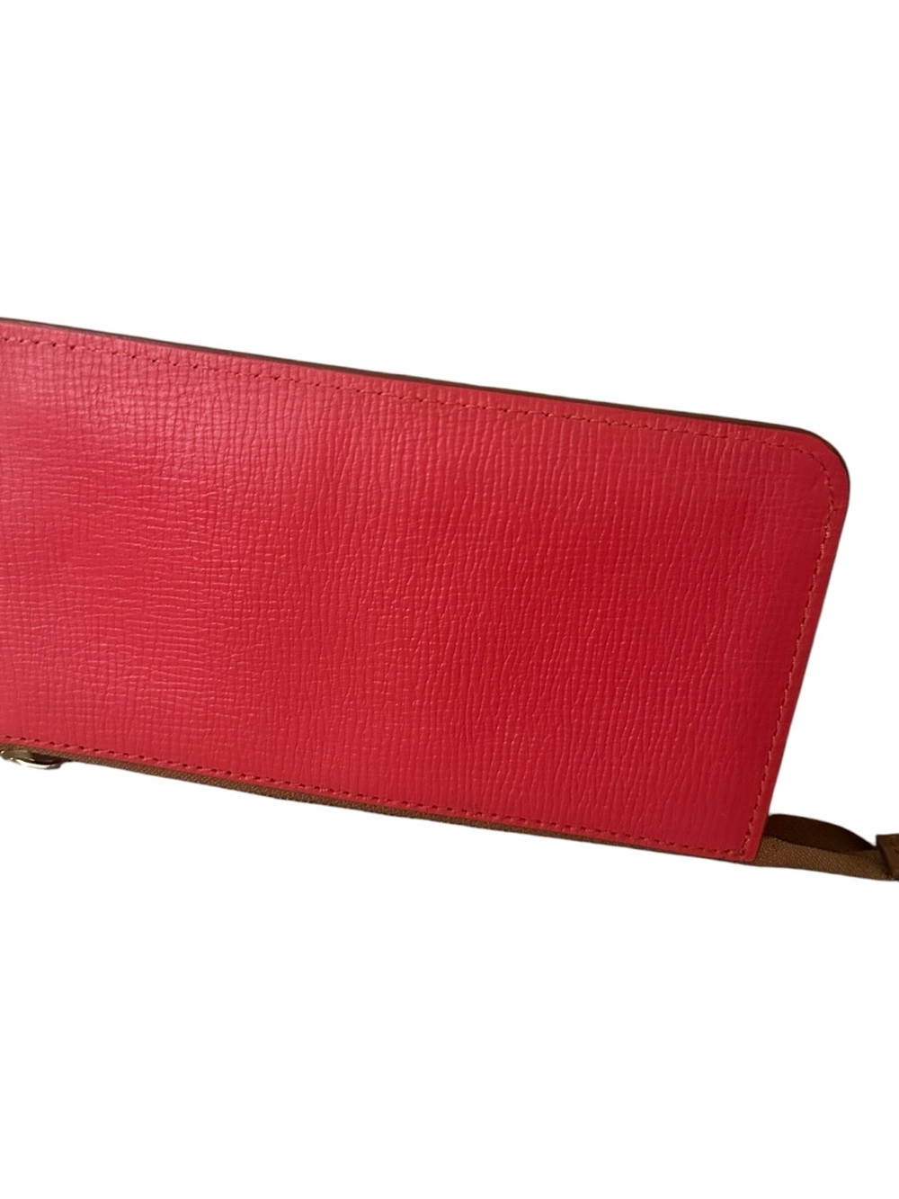 Dooney & Bourke Geranium Saffiano Leather Wristlet w/Vachetta Trim New - Picture 13 of 15